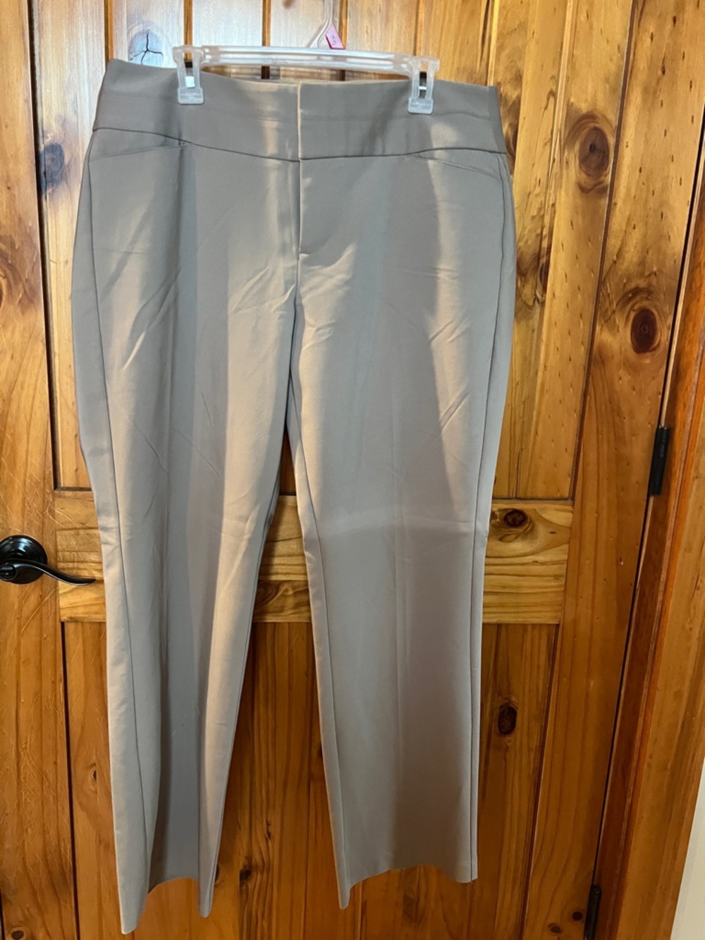 Elle Straight-Leg Dress Trousers in Taupe